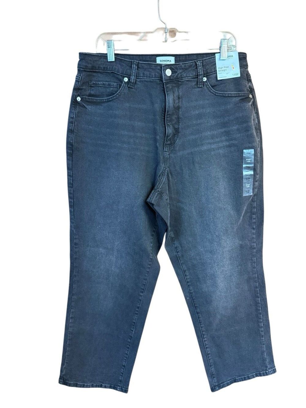 Sonoma Woman’s High-Rise/Stretch/Straight Jeans Black Sz 14W NWT